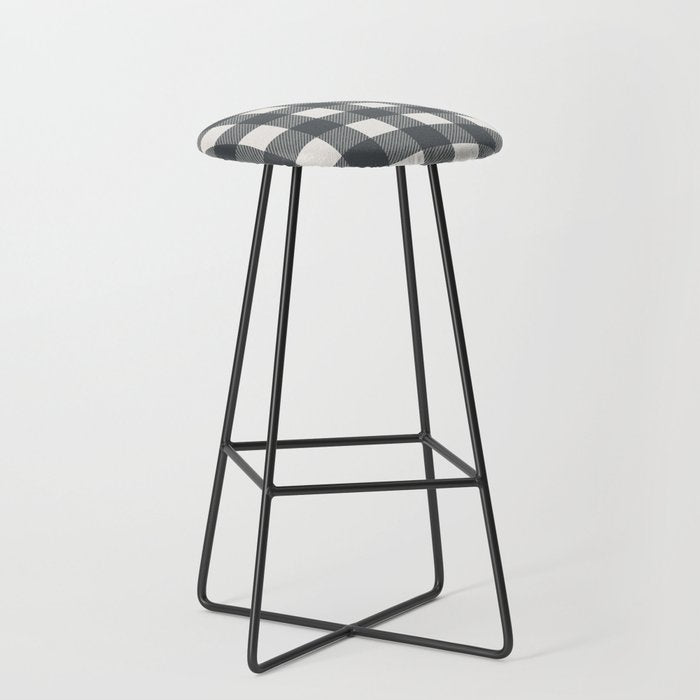 Gingham Cloth / Charcoal Checks Stool Gallery Image 1