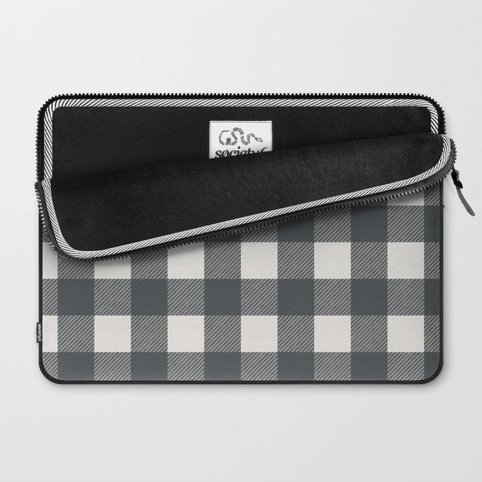 Gingham Cloth / Charcoal Checks Laptop Sleeve Gallery Image 2