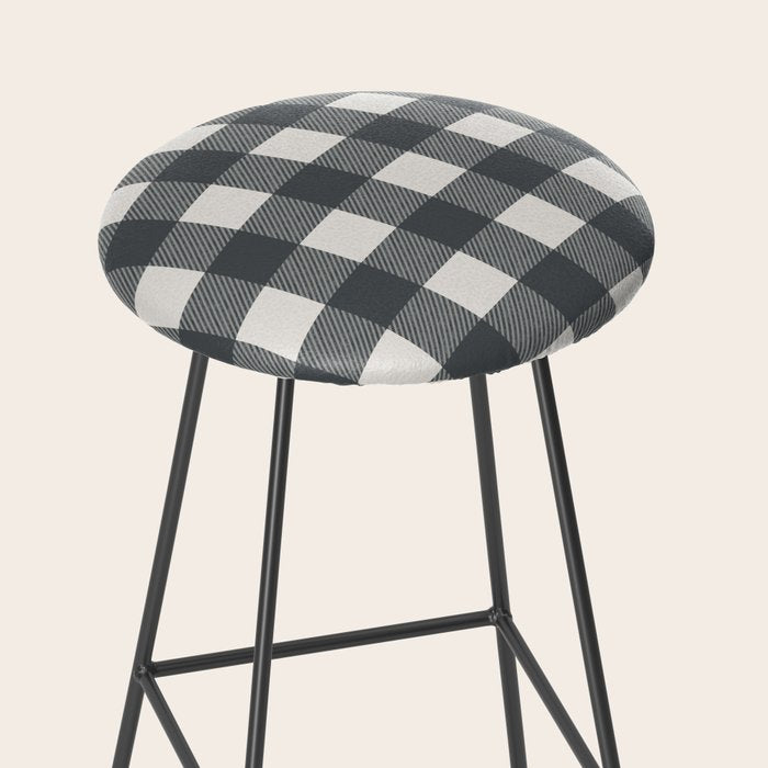 Gingham Cloth / Charcoal Checks Stool Gallery Image 2