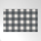 Gingham Cloth / Charcoal Checks Welcome Mat Gallery Image 1