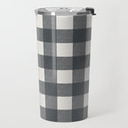 Gingham Cloth / Charcoal Checks Travel Mug Gallery Image 2