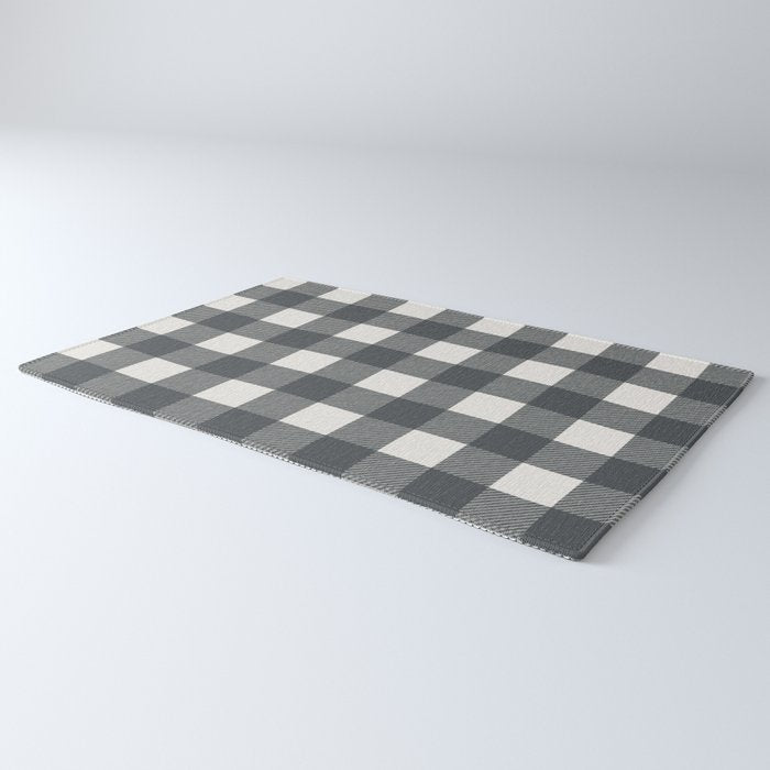 Gingham Cloth / Charcoal Checks Rug Gallery Image 3