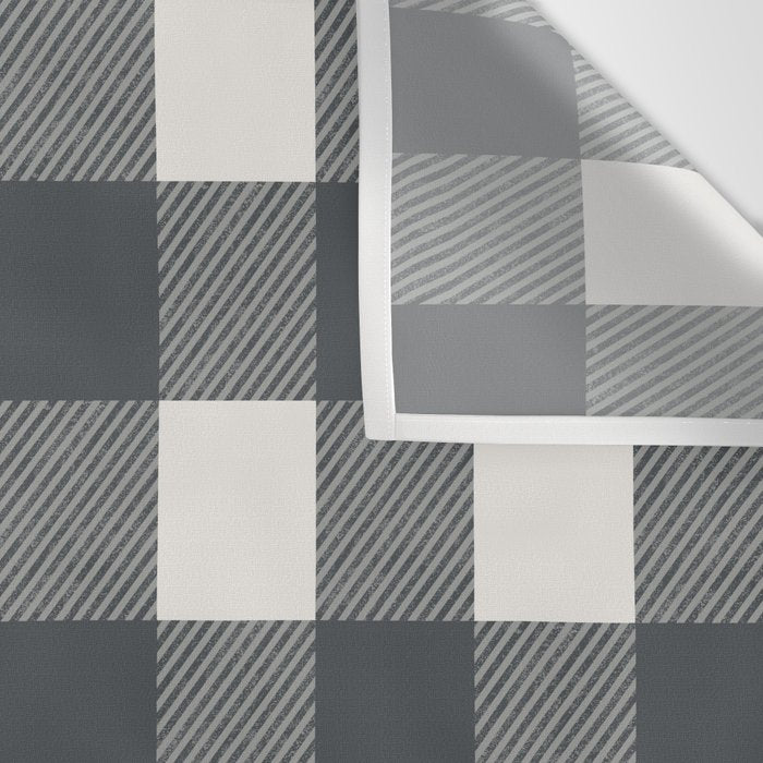 Gingham Cloth / Charcoal Checks Wall Tapestry Gallery Image 3