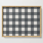 Gingham Cloth / Charcoal Checks Serving Tray Gallery Image 1