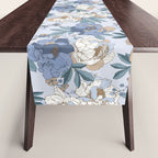  lush blue peonies  Table Runner Gallery Image 1