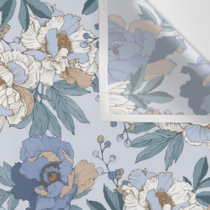  lush blue peonies  Wall Tapestry Gallery Image 3