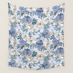  lush blue peonies  Wall Tapestry Gallery Image 4