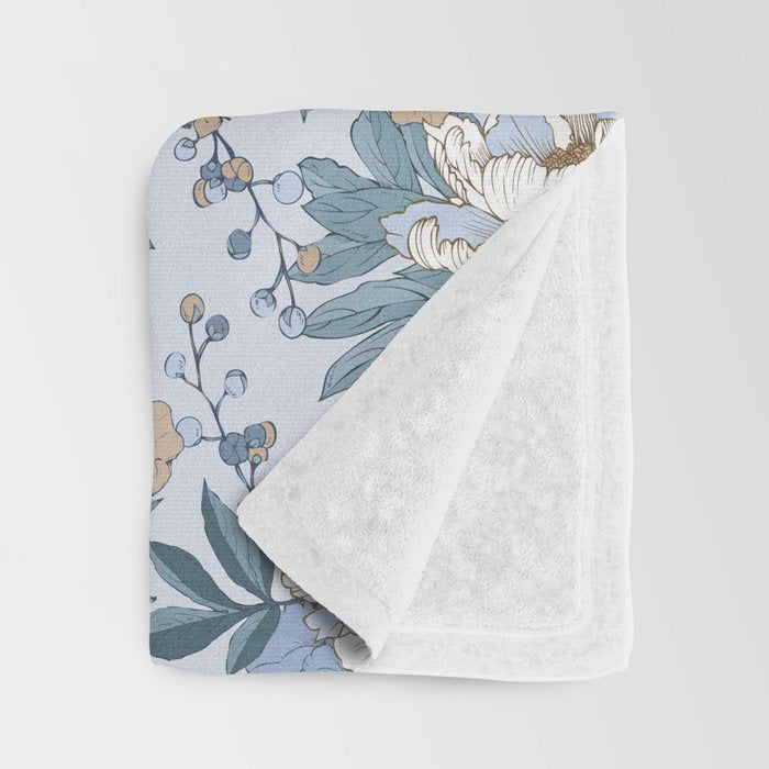  lush blue peonies  Throw Blanket Gallery Image 3