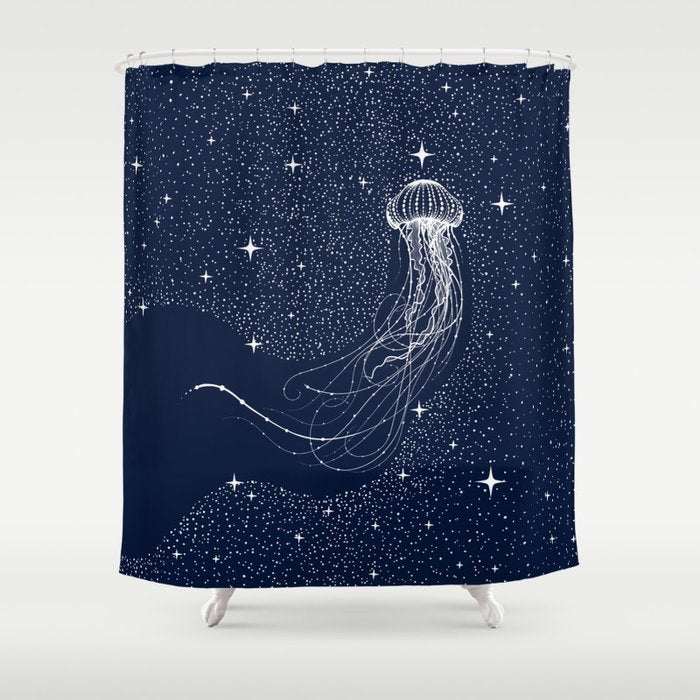 starry jellyfish Shower Curtain Gallery Image 1