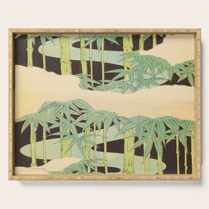Shin-Bijutsukai â Japanese Design Bamboo At Night Serving Tray Gallery Image 1