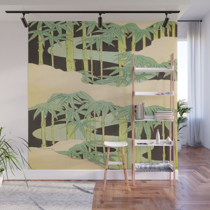 Shin-Bijutsukai â Japanese Design Bamboo At Night Wall Mural Gallery Image 1