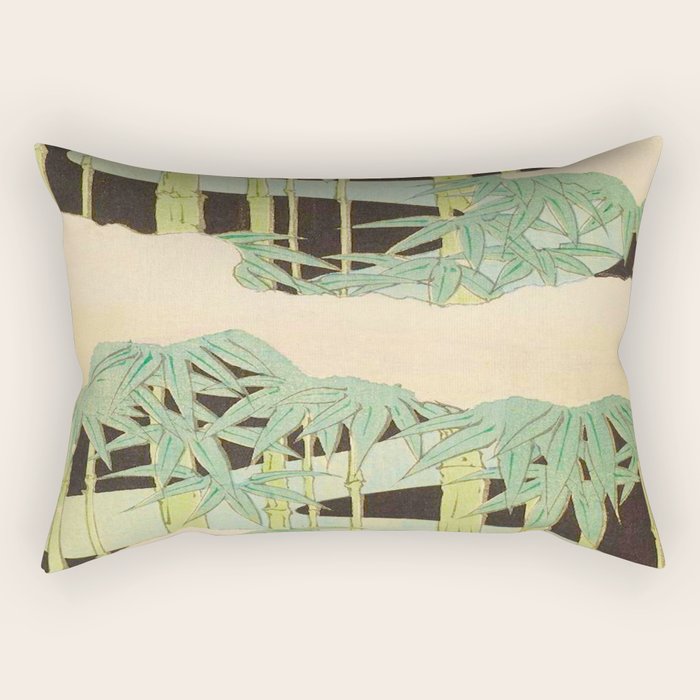 Shin-Bijutsukai â Japanese Design Bamboo At Night Rectangular Pillow Gallery Image 2
