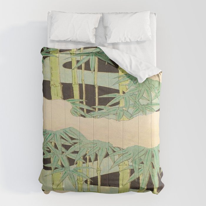 Shin-Bijutsukai â Japanese Design Bamboo At Night Comforter Gallery Image 6