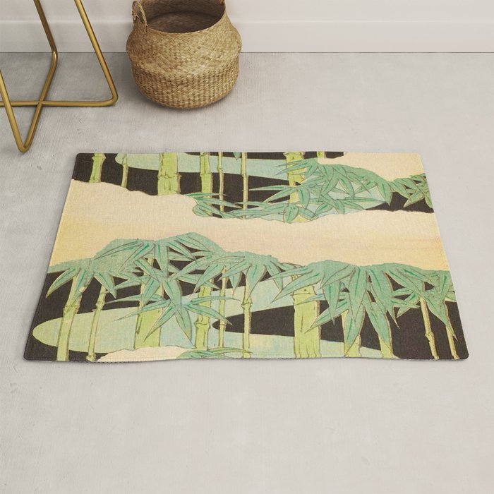 Shin-Bijutsukai â Japanese Design Bamboo At Night Rug Gallery Image 1