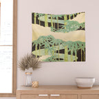 Shin-Bijutsukai â Japanese Design Bamboo At Night Wall Tapestry Gallery Image 2