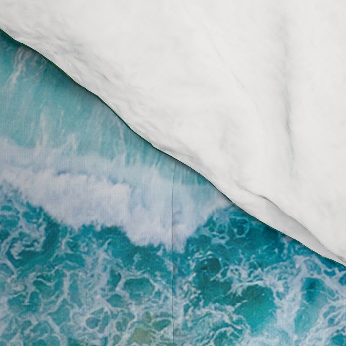 Ocean Waves Crushing On Beach, Drone Photography, Aerial Photo, Ocean And Beach Wall Art Print Decor Comforter Gallery Image 4