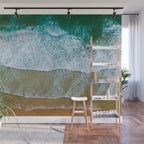 Ocean Waves Crushing On Beach, Drone Photography, Aerial Photo, Ocean And Beach Wall Art Print Decor Wall Mural Gallery Image 1