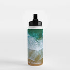 Ocean Waves Crushing On Beach, Drone Photography, Aerial Photo, Ocean And Beach Wall Art Print Decor Water Bottle Gallery Image 2