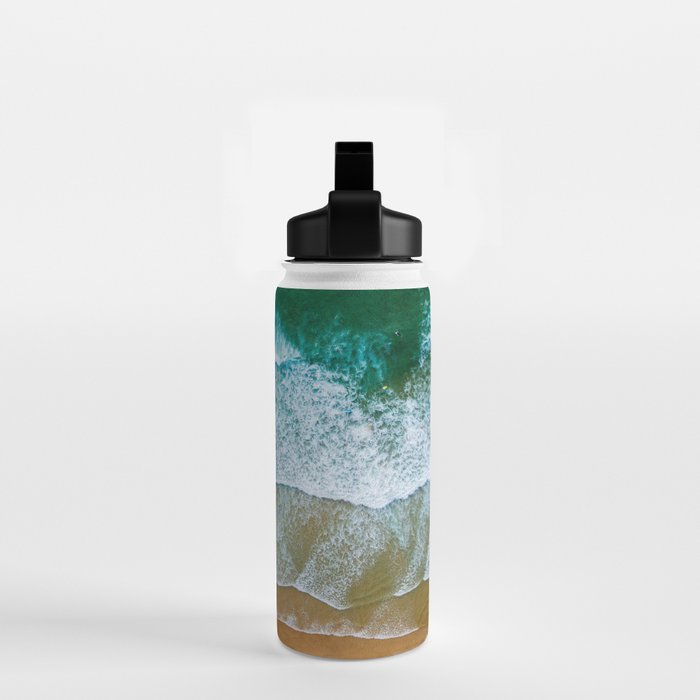 Ocean Waves Crushing On Beach, Drone Photography, Aerial Photo, Ocean And Beach Wall Art Print Decor Water Bottle Gallery Image 2