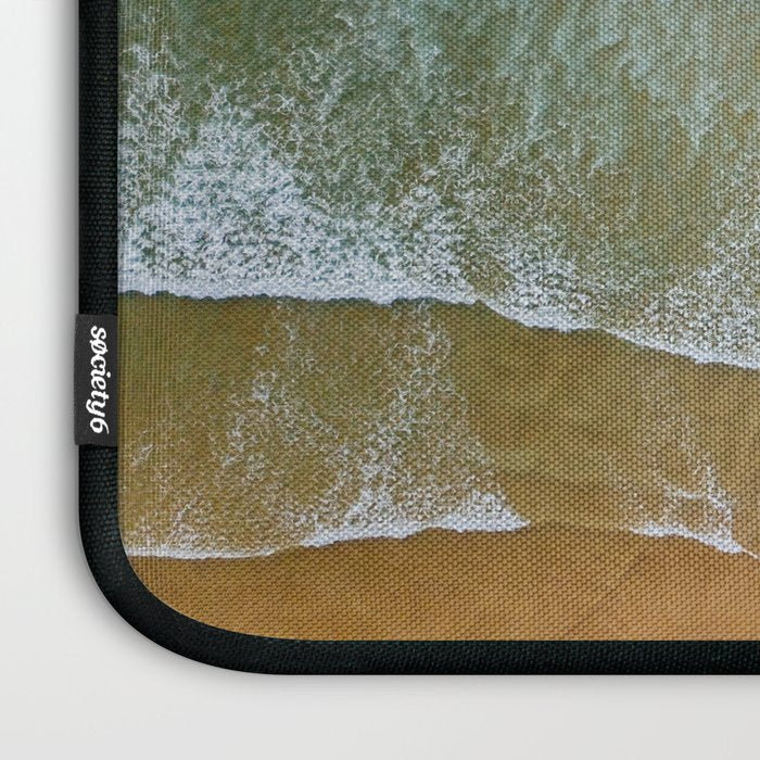 Ocean Waves Crushing On Beach, Drone Photography, Aerial Photo, Ocean And Beach Wall Art Print Decor Laptop Sleeve Gallery Image 3