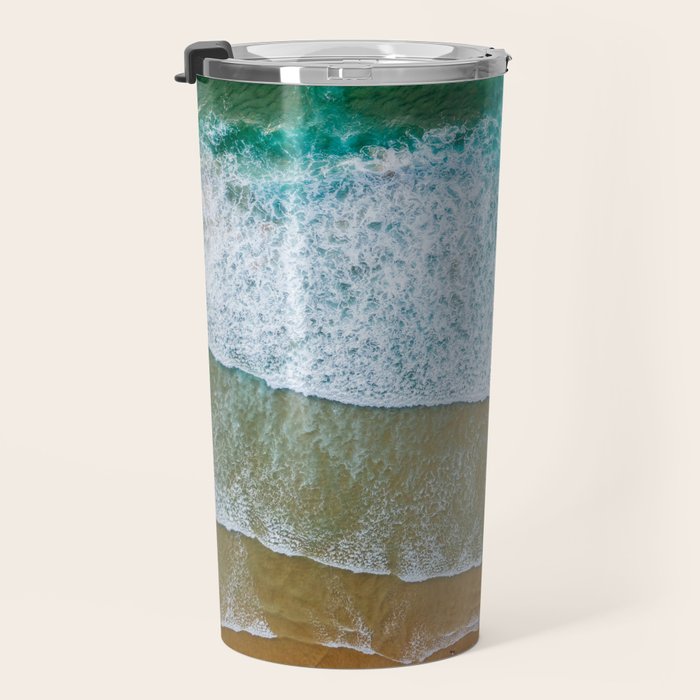 Ocean Waves Crushing On Beach, Drone Photography, Aerial Photo, Ocean And Beach Wall Art Print Decor Travel Mug Gallery Image 3