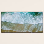 Ocean Waves Crushing On Beach, Drone Photography, Aerial Photo, Ocean And Beach Wall Art Print Decor Desk Mat Gallery Image 3