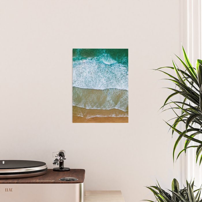 Ocean Waves Crushing On Beach, Drone Photography, Aerial Photo, Ocean And Beach Wall Art Print Decor Poster Gallery Image 2