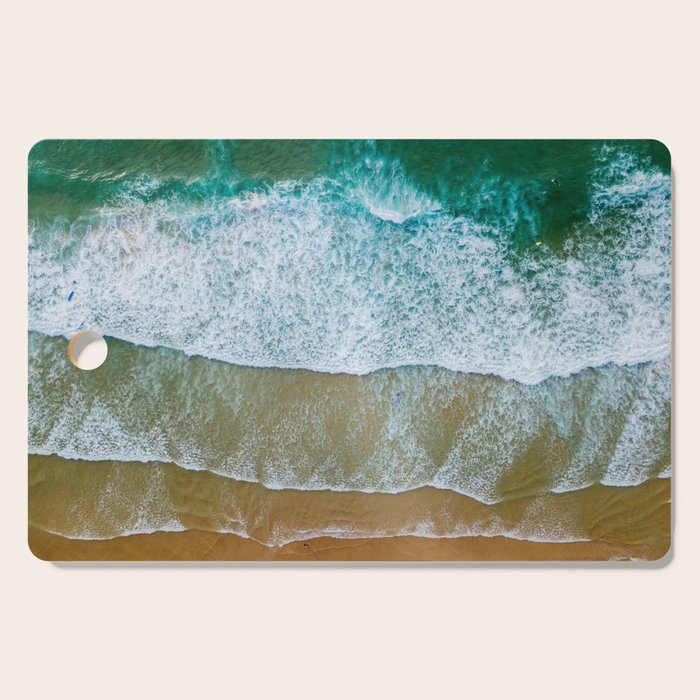 Ocean Waves Crushing On Beach, Drone Photography, Aerial Photo, Ocean And Beach Wall Art Print Decor Cutting Board Gallery Image 1