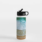 Ocean Waves Crushing On Beach, Drone Photography, Aerial Photo, Ocean And Beach Wall Art Print Decor Water Bottle Gallery Image 1