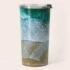 Ocean Waves Crushing On Beach, Drone Photography, Aerial Photo, Ocean And Beach Wall Art Print Decor Travel Mug Gallery Image 2