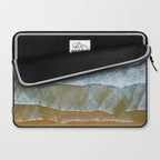 Ocean Waves Crushing On Beach, Drone Photography, Aerial Photo, Ocean And Beach Wall Art Print Decor Laptop Sleeve Gallery Image 2
