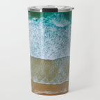 Ocean Waves Crushing On Beach, Drone Photography, Aerial Photo, Ocean And Beach Wall Art Print Decor Travel Mug Gallery Image 1