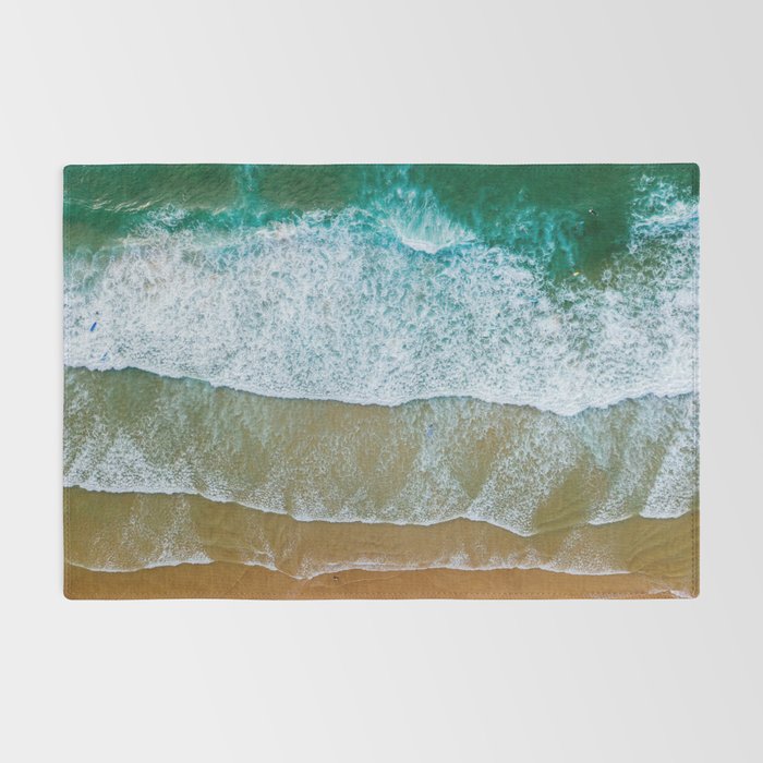 Ocean Waves Crushing On Beach, Drone Photography, Aerial Photo, Ocean And Beach Wall Art Print Decor Rug Gallery Image 2