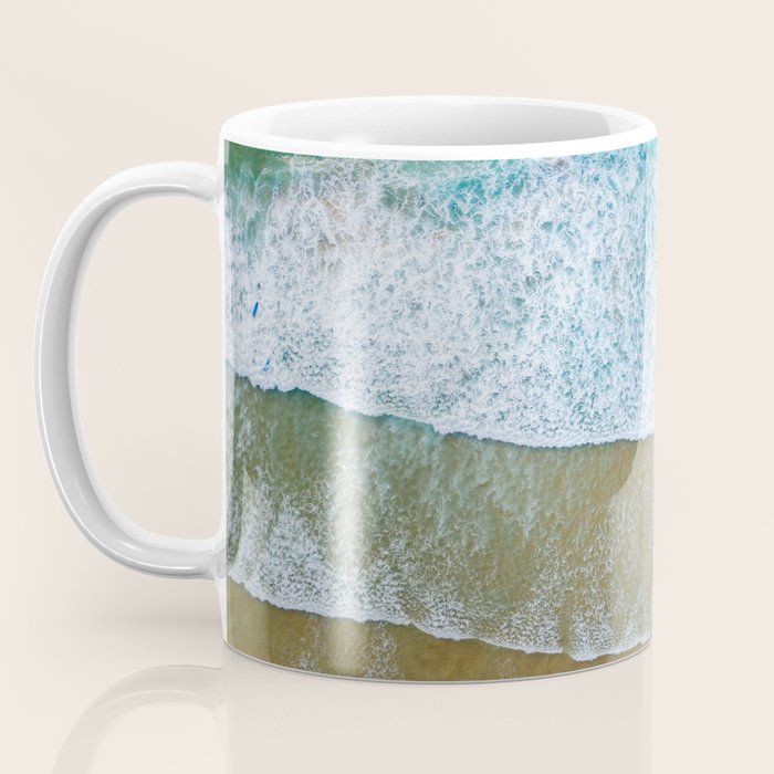 Ocean Waves Crushing On Beach, Drone Photography, Aerial Photo, Ocean And Beach Wall Art Print Decor Coffee Mug Gallery Image 3