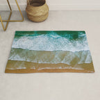 Ocean Waves Crushing On Beach, Drone Photography, Aerial Photo, Ocean And Beach Wall Art Print Decor Rug Gallery Image 1