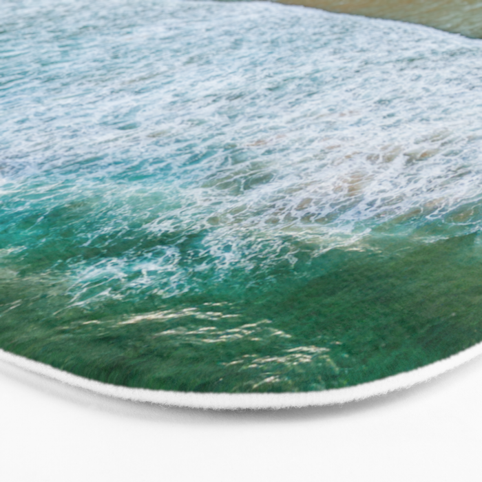 Ocean Waves Crushing On Beach, Drone Photography, Aerial Photo, Ocean And Beach Wall Art Print Decor Bath Mat Gallery Image 3