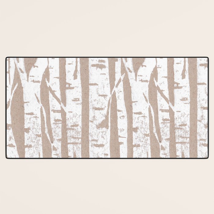 Woodcut Birches Desk Mat Gallery Image 3