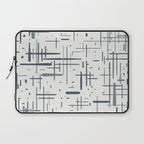 Mid-Century Modern Kinetikos Pattern in Neutral Blue Gray Tones on Nearly White Laptop Sleeve Gallery Image 1