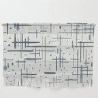 Mid-Century Modern Kinetikos Pattern in Neutral Blue Gray Tones on Nearly White Wall Hanging Gallery Image 1