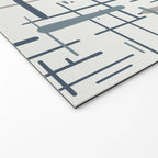 Mid-Century Modern Kinetikos Pattern in Neutral Blue Gray Tones on Nearly White Welcome Mat Gallery Image 2