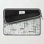 Mid-Century Modern Kinetikos Pattern in Neutral Blue Gray Tones on Nearly White Laptop Sleeve Gallery Image 2