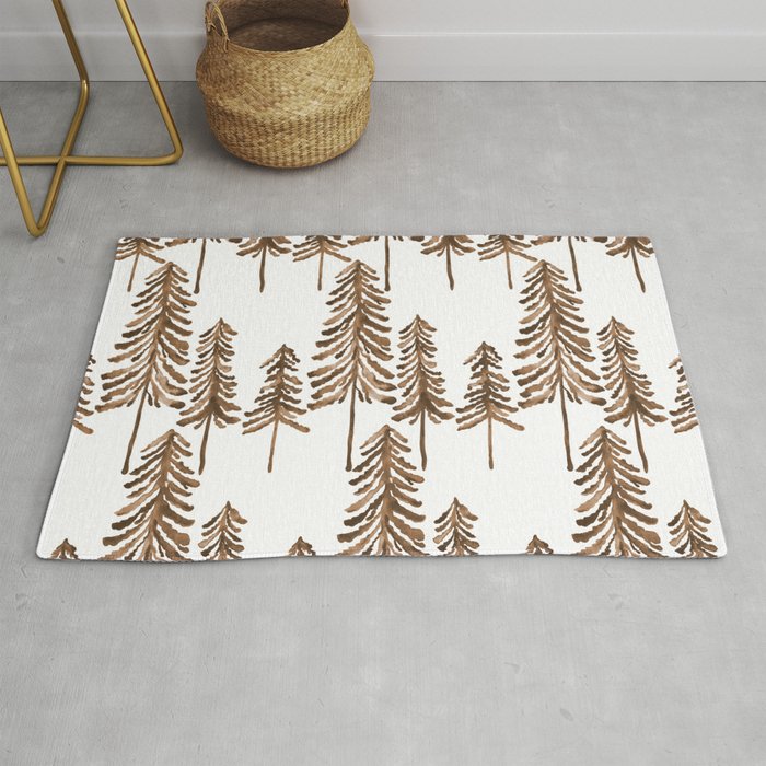 Pine Trees - Sepia Palette Rug Gallery Image 1