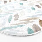 Artistic herringbone - watercolor chevron in blue and earthy Bath Mat Gallery Image 3