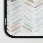 Artistic herringbone - watercolor chevron in blue and earthy Laptop Sleeve Gallery Image 3