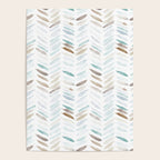 Artistic herringbone - watercolor chevron in blue and earthy Poster Gallery Image 4