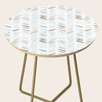 Artistic herringbone - watercolor chevron in blue and earthy Side Table Gallery Image 2