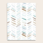 Artistic herringbone - watercolor chevron in blue and earthy Notebook Gallery Image 4