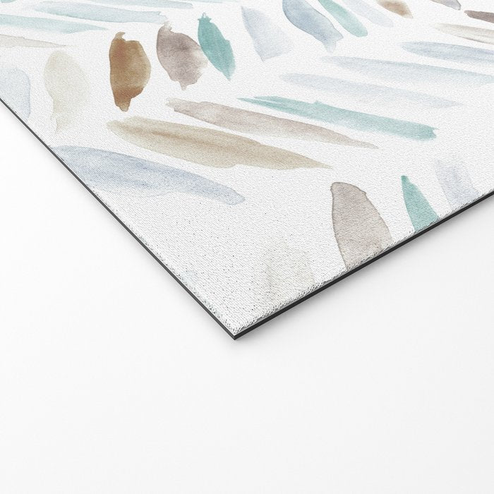 Artistic herringbone - watercolor chevron in blue and earthy Welcome Mat Gallery Image 2