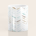 Artistic herringbone - watercolor chevron in blue and earthy Coffee Mug Gallery Image 4