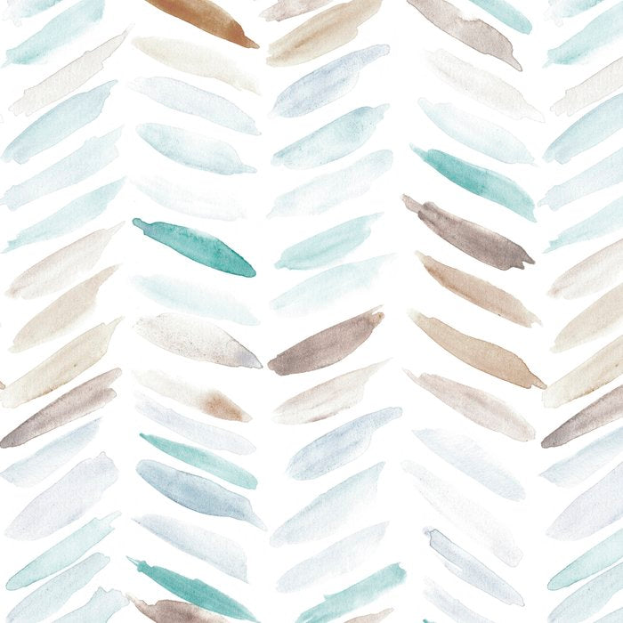 Artistic herringbone - watercolor chevron in blue and earthy Coffee Mug Gallery Image 2